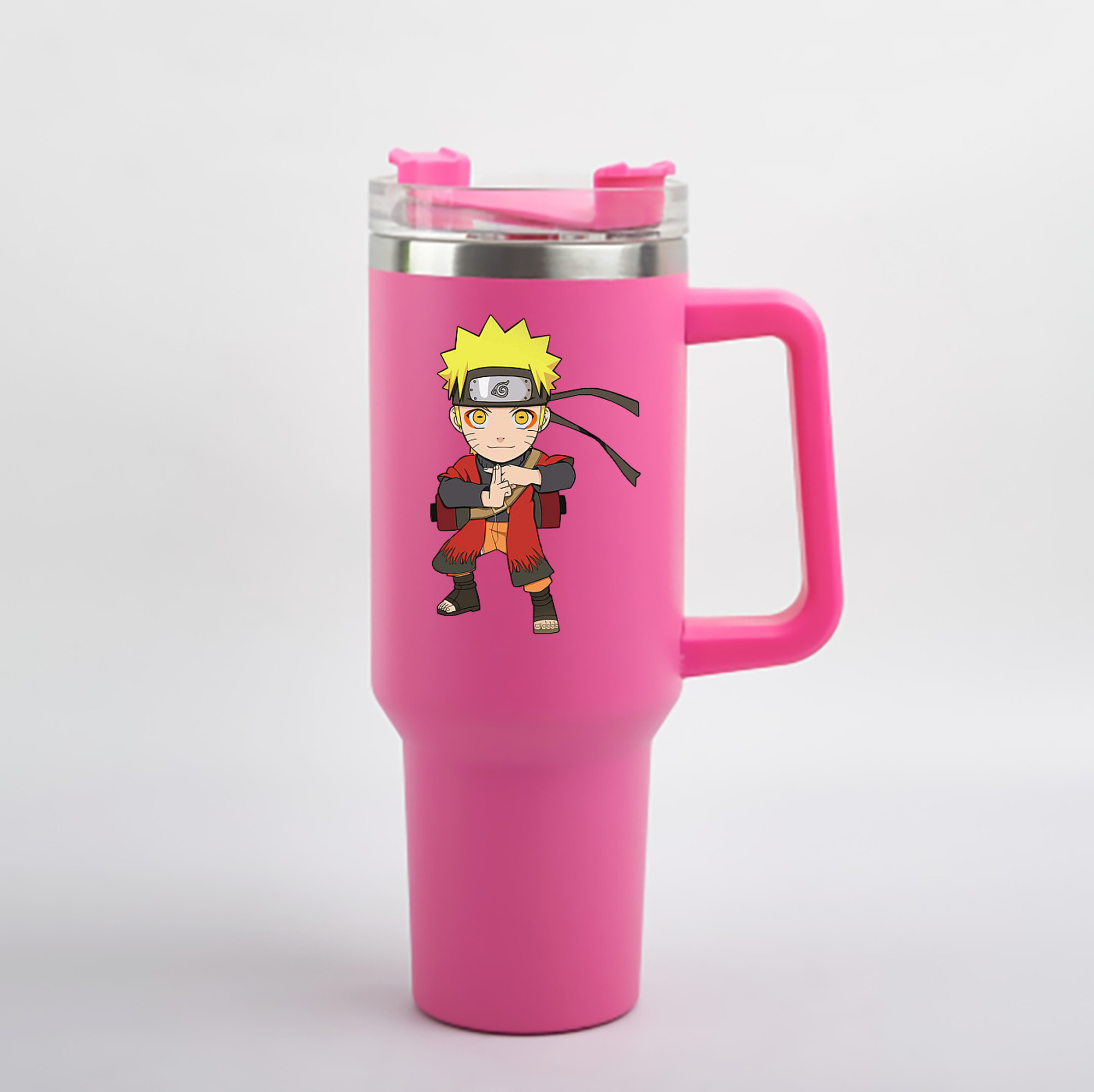 （画像用） NARUTO -ナルト- うずまき ナルト Uzumaki Naruto 1200mL車用タンブラー - クリスタルステッカー（プラスチックストロー付き）